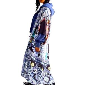 New Free People Bungalow OpenFront Long Floral Paisley Kimono